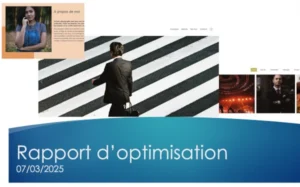 capture d'écran du rapport d'optimisation