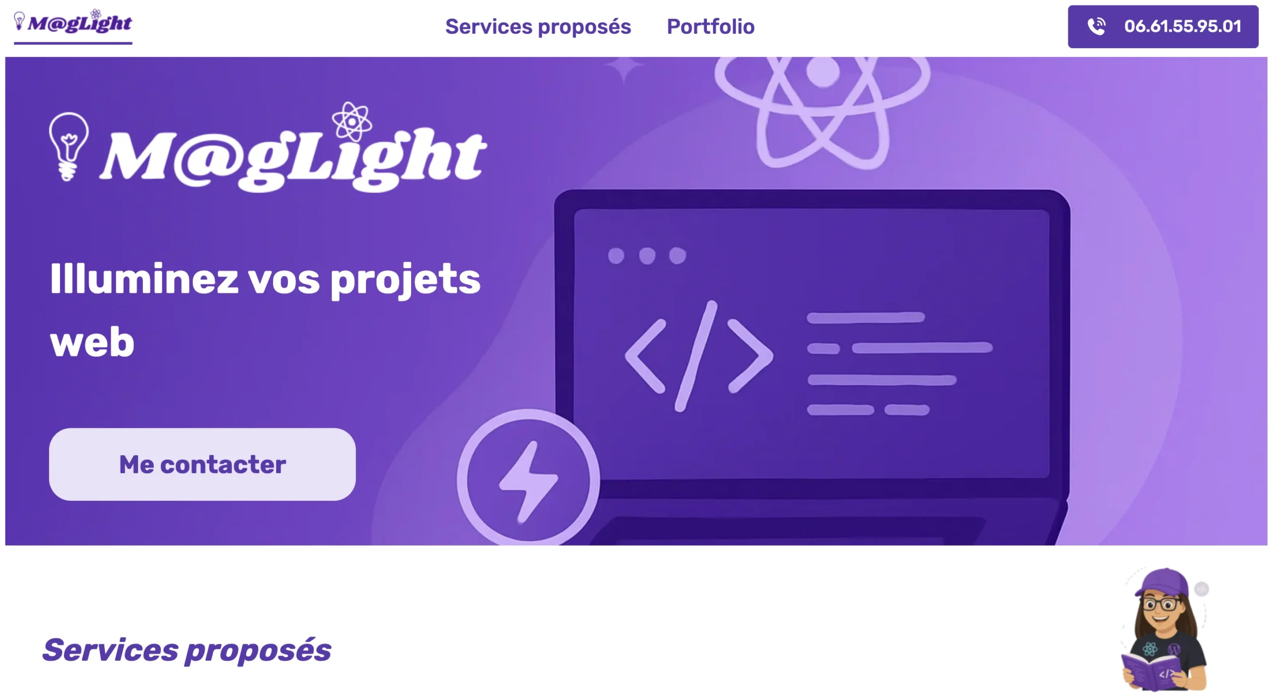 extrait du site M@glight version next.js